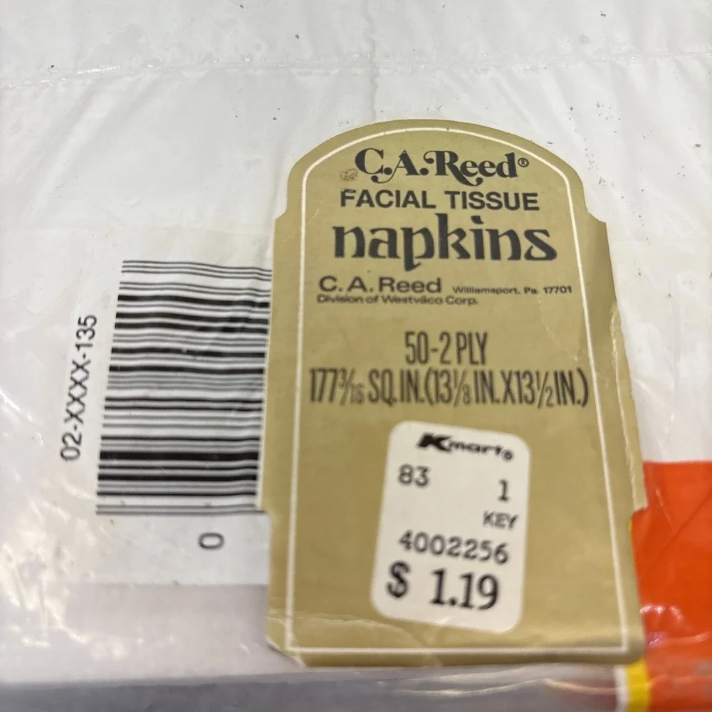 VTG 1970s Yellow Floral Paper Reed Napkins Sealed NOS 50ct. 2Ply 13 1/2